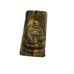 [LIVE] Mặt dây chuyền trầm hương Kì Hải Nam cận chìm khắc hình Phật Di Lạc 129