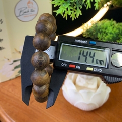 Vòng tay trầm hương hạt tròn Kì Hải Nam nặng gram dầu nâu vàng mùi thơm ngọt thanh khiết 025