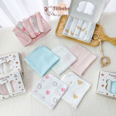 Set 5 khăn sữa sợi tre kháng khuẩn