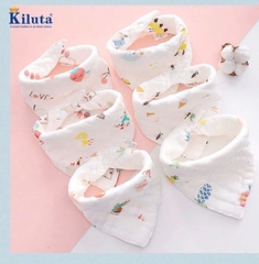 Set 5 khăn yếm tam giác xô nhăn