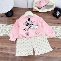 Bộ nơ hồng chấm bi