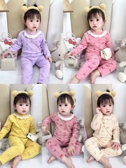 Bộ zip lông cổ ren