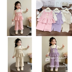 Bộ dài len lông thỏ hoa