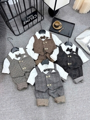 Set công tử bé trai kẻ 2