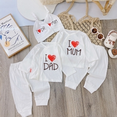 Bộ dài sơ sinh I love Pama