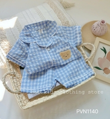 Bộ cộc kẻ Pijama
