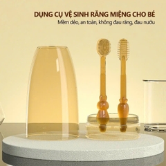 Set 2 rơ lưỡi silicone vàng (trơn)