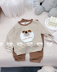 Bộ cotton kẻ cún