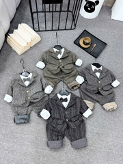 Set vest công tử bé trai kẻ