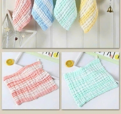 Set 5 Khăn sữa xô nhăn (kẻ màu)