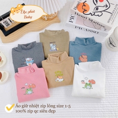 Áo giữ nhiệt Zip lông màu nhí