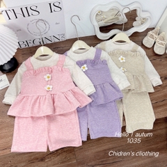 Bộ dài len lông thỏ hoa