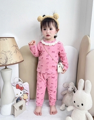 Bộ zip lông cổ ren