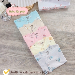 Áo dài sơ sinh Lộc Phát (cúc)