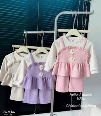 Bộ dài len lông thỏ hoa