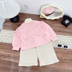 Bộ nơ hồng chấm bi