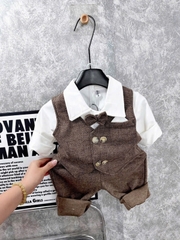 Set công tử bé trai kẻ 2