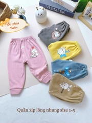 Set 5 Quần zip lông in mông 2 (SALE)