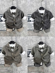 Set vest công tử bé trai kẻ