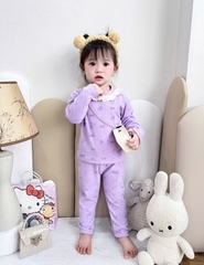 Bộ zip lông cổ ren