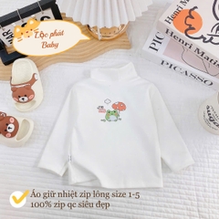 Áo giữ nhiệt Zip lông màu nhí