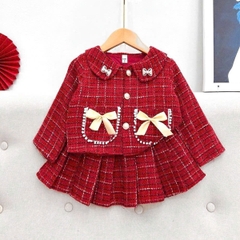 Set chân váy nhung đỏ