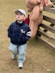 Áo khoác phao phối tay nỉ Hàn