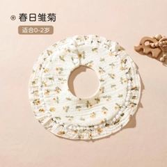 Yếm Muslin tròn phối ren