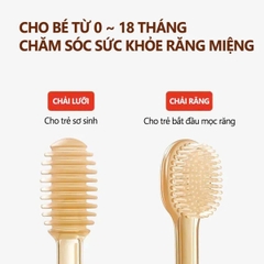 Set 2 rơ lưỡi silicone vàng (trơn)