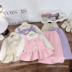 Bộ dài len lông thỏ hoa