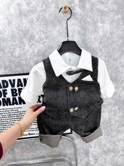 Set công tử bé trai kẻ 2