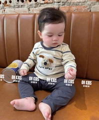 Bộ cotton kẻ cún