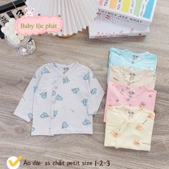 Áo dài sơ sinh Lộc Phát (cúc)