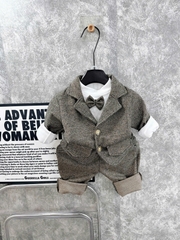 Set vest công tử bé trai kẻ