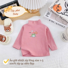 Áo giữ nhiệt Zip lông màu nhí
