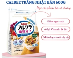 Ngũ cốc trái cây Calbee trắng 600g (ít đường)