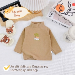 Áo giữ nhiệt Zip lông màu nhí