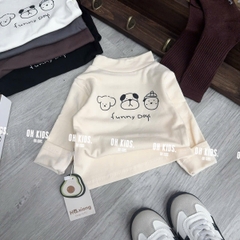 Áo giữ nhiệt Zip lông cún nhí