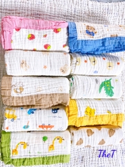 Khăn tắm viền xô nhăn 6 lớp (hoạ tiết)