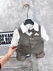 Set công tử bé trai kẻ 2