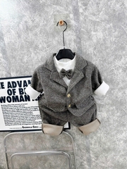 Set vest công tử bé trai kẻ