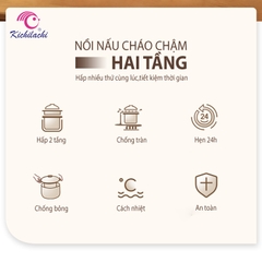 Nồi nấu cháo chậm Kichi 0.8l
