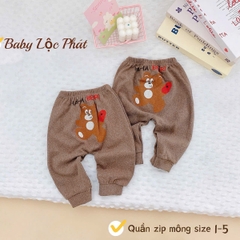 Set 5 Quần zip lông in mông 1 (SALE)