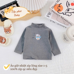 Áo giữ nhiệt Zip lông màu nhí