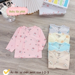 Áo dài sơ sinh Lộc Phát (cúc)