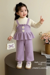 Bộ dài len lông thỏ hoa