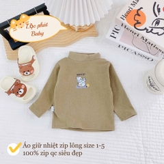 Áo giữ nhiệt Zip lông màu nhí