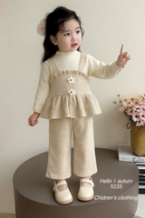 Bộ dài len lông thỏ hoa