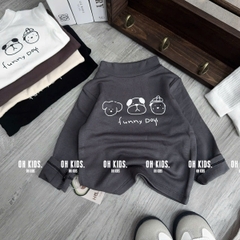 Áo giữ nhiệt Zip lông cún nhí