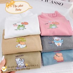 Áo giữ nhiệt Zip lông màu nhí